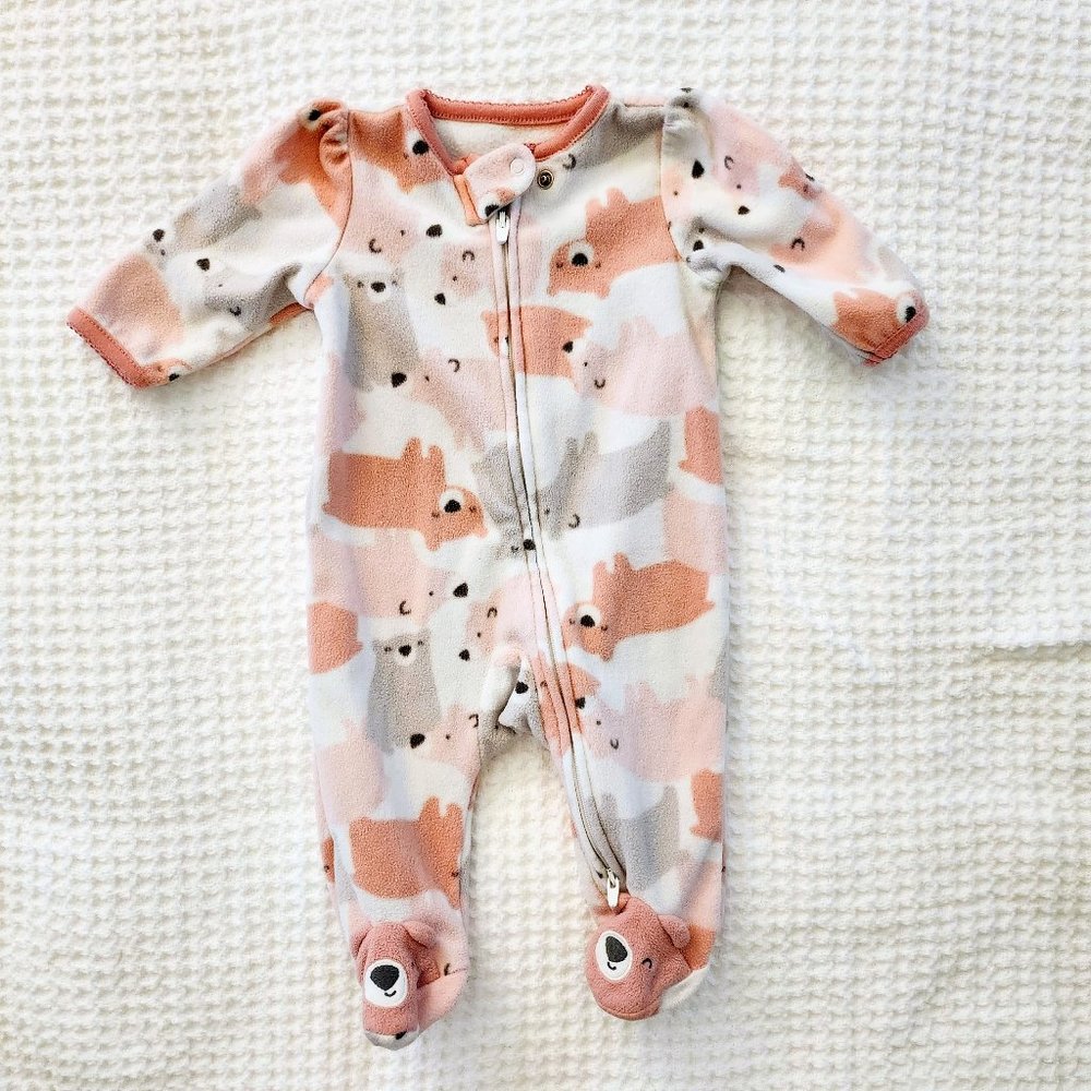 1 piece jammies by Carter's, Size 3M, fleece, polar bear print